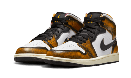 Alternative view of Air Jordan 1 Mid SE Orange Wear-Away