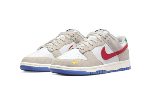 Alternative view of Nike Dunk Low Light Iron Ore Red Blue