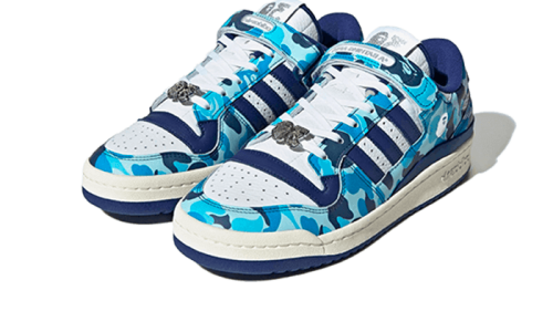 Alternative view of Adidas Forum 84 Low Bape 30th Anniversary Blue Camo