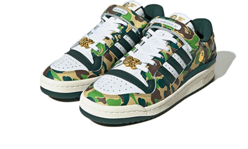 Alternative view of Adidas Forum 84 Low Bape 30th Anniversary Green Camo