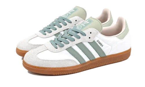 Alternative view of Adidas Samba OG  Cloud White Silver Green