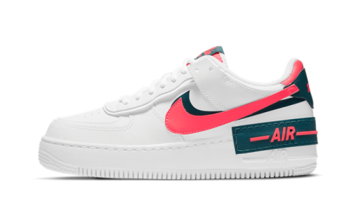 Nike Air Force 1 Shadow White Dark Teal Solar Red