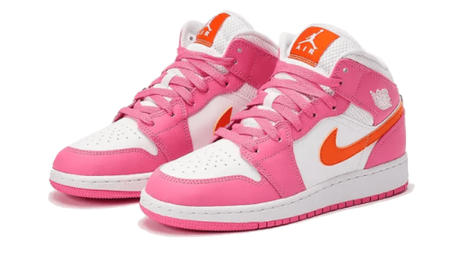 Alternative view of Air Jordan 1 Mid Pinksicle Safety Orange