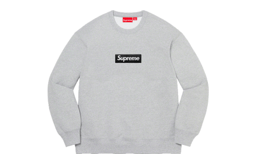 Supreme Box Logo Crewneck Heather Grey