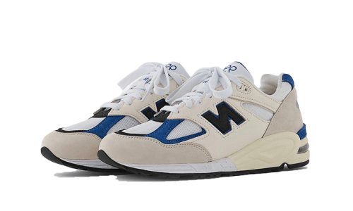 Alternative view of New Balance 990 v2 Made In USA White Blue