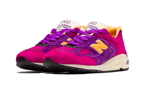 Alternative view of New Balance 990v2 Made in USA Teddy Santis Purple Yellow