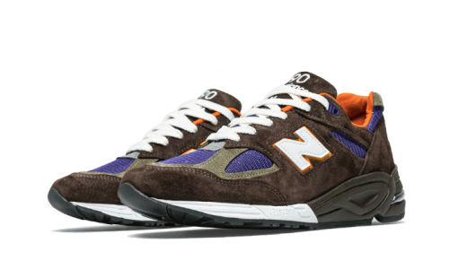 Alternative view of New Balance 990 V2 Made In Usa Brown Purple