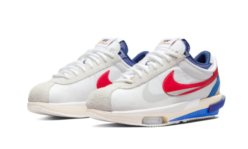 Alternative view of Nike Cortez 4.0 Sacai White University Red Blue