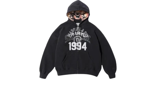 Supreme MM6 Maison Margiela Zip Up Hooded Sweatshirt Black
